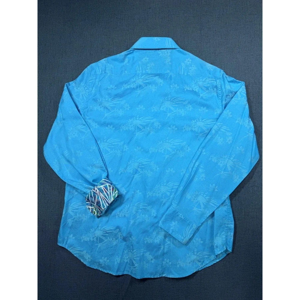 Robert Graham Mens XL Classic Fit Blue Floral Long Sleeve Button Down Shirt